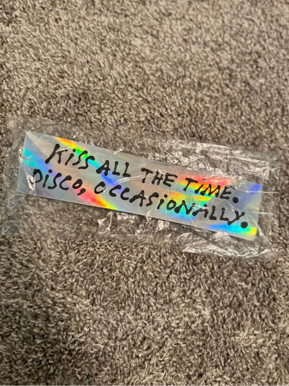 Harry Styles Holographic Sticker - "Kiss All The Time, Disco, Occasionally"